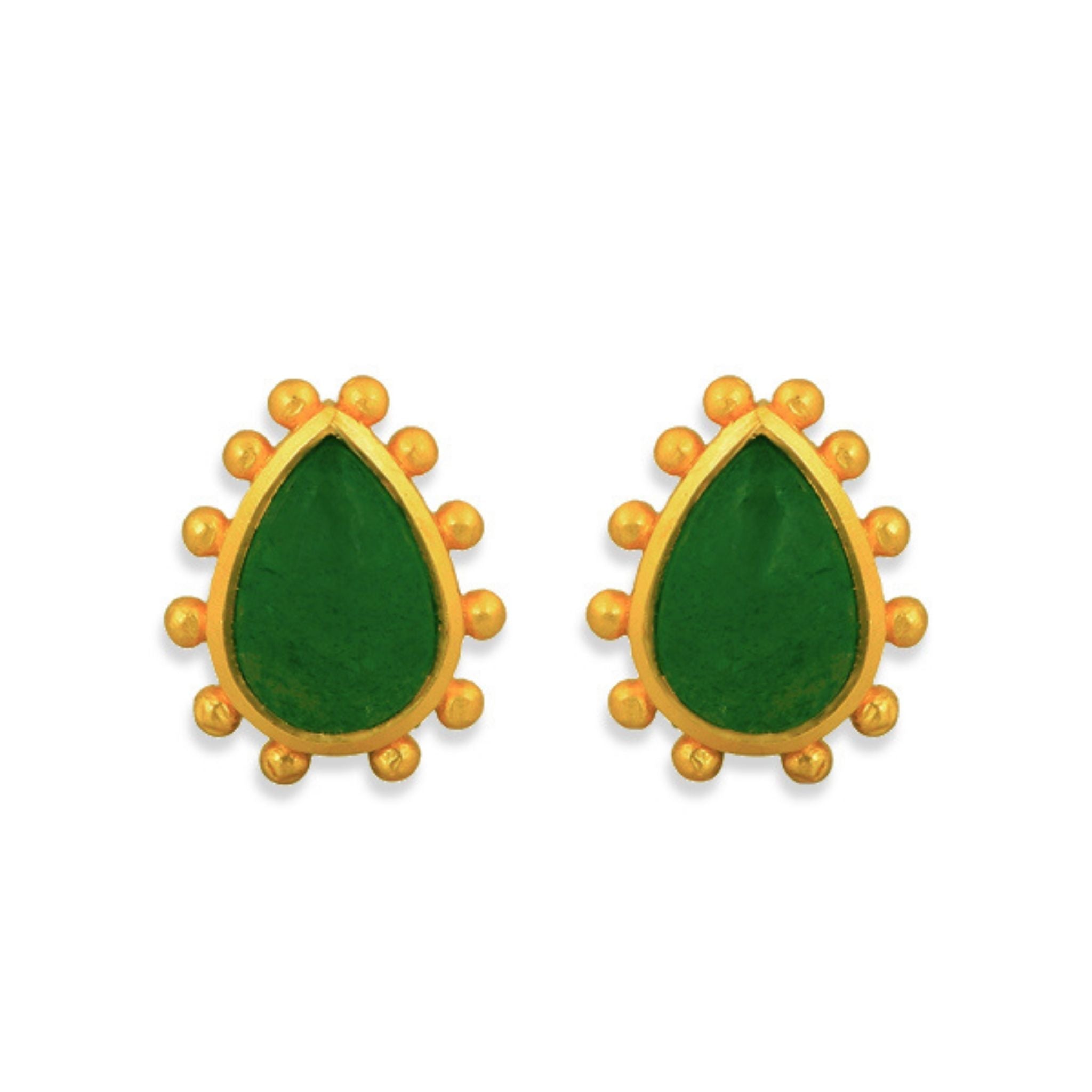 Starburst Stud Earrings Green Strawberry Quartz – Christina Greene