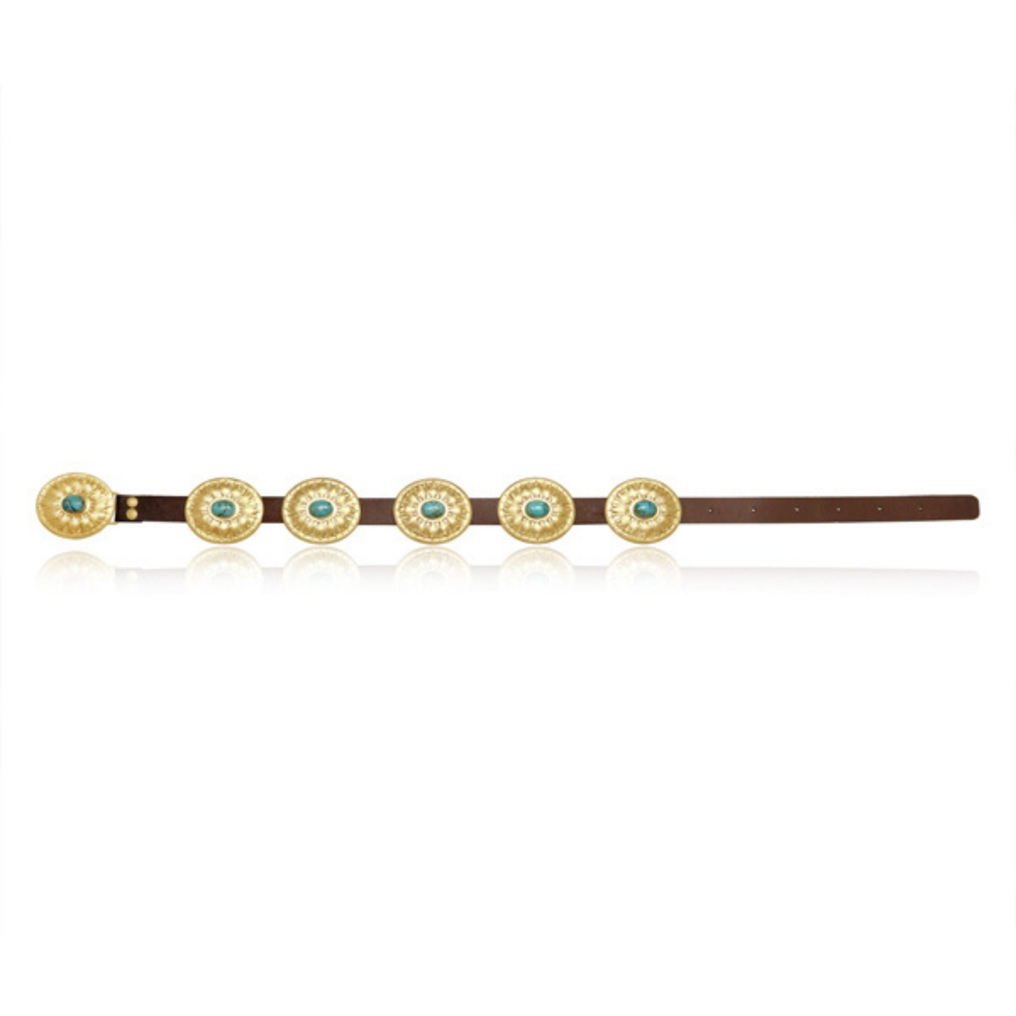 Harnais Ornements pour Bottes - 3 Conchos - Brun Clair Harnais Ornements pour Bottes - 3 Conchos - Brun Clair