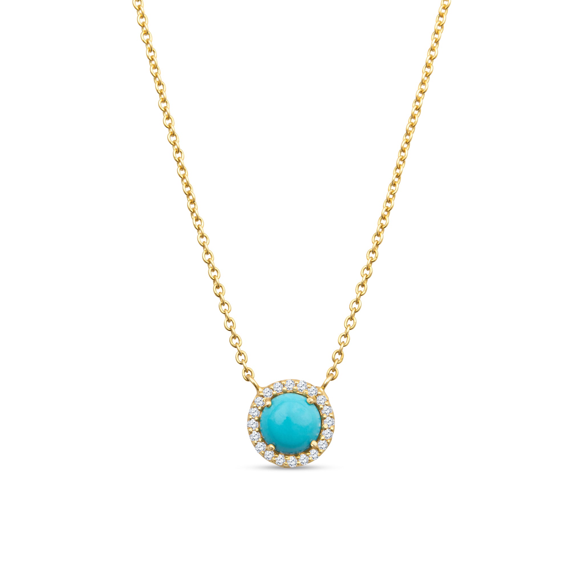 Aubrey 14K Gold Turquoise Pendant Necklace with Diamonds