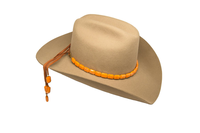 Faceted Orange Hat Band