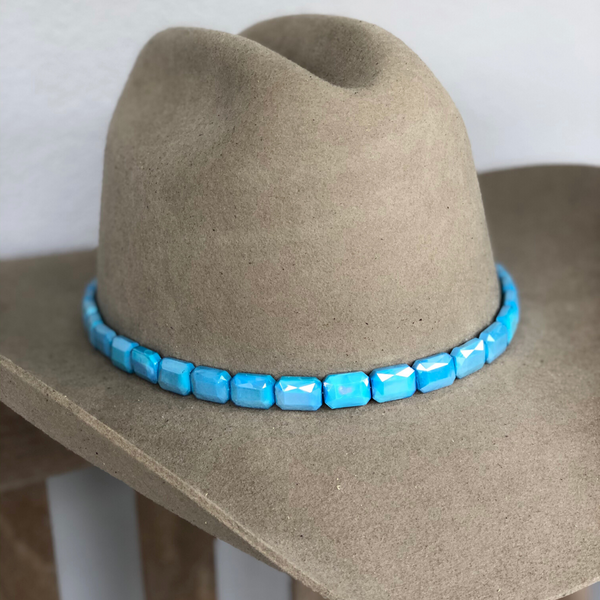 Turquoise Rectangle Beaded Hat Band– Christina Greene LLC