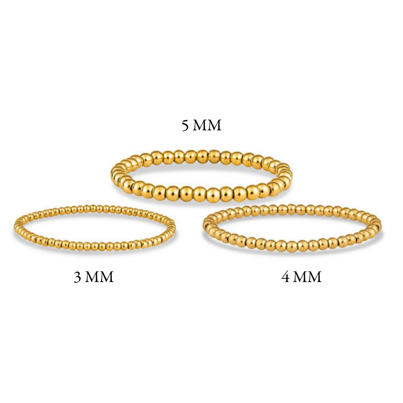 3mm Gold Beaded Bracelet