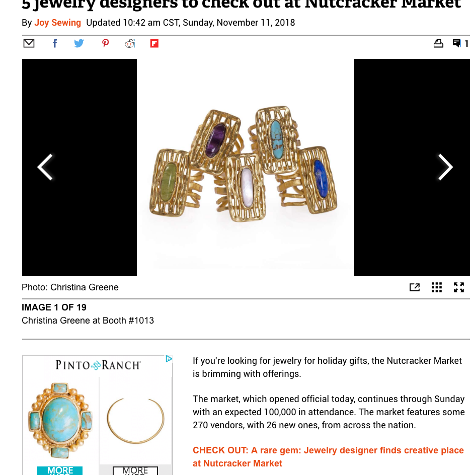 Houston Chronicle / 5 Jewelry designers to check out at Nutcracker Market / November 2018