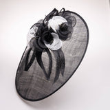 Large Sinamay Saucer with Two-Tone Flower Fascinator
