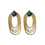 Winter Garland Stud Earrings - Emerald Agate
