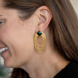 Winter Garland Stud Earrings - Emerald Agate