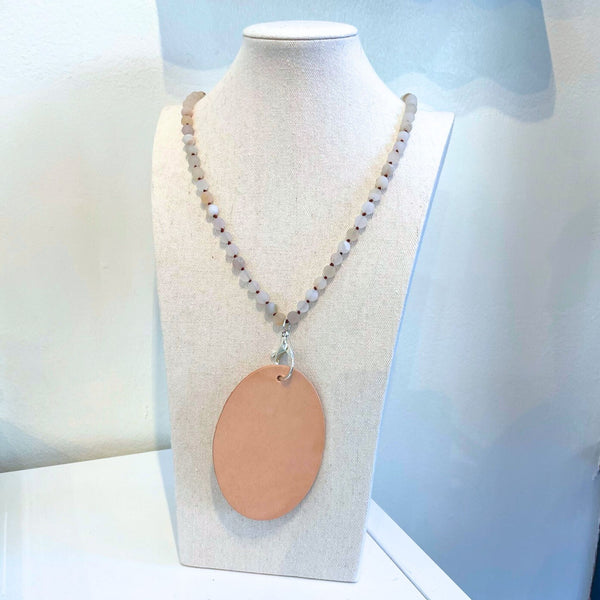 Beaded badge holder - multi transulcent