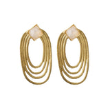 Winter Garland Stud Earrings - Moonstone