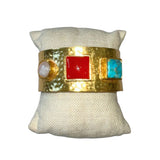 Turquoise Carnelian and Moonstone Bangle - Sample