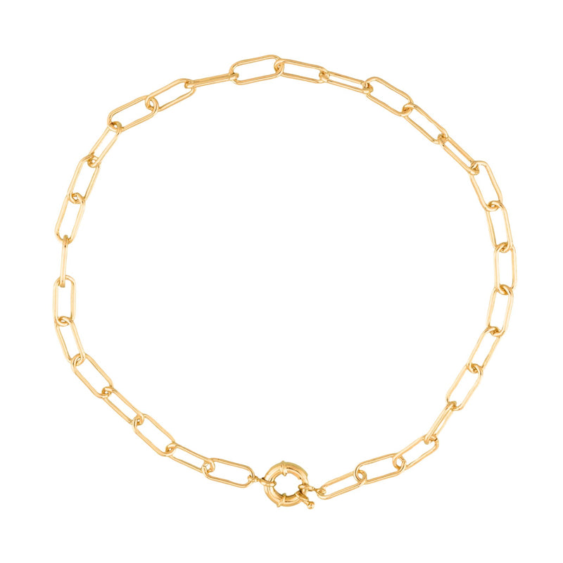 18K Gold-Filled Paper Clip Chain Necklace
