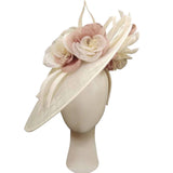 Large Sinamay Saucer with Two-Tone Flower Fascinator