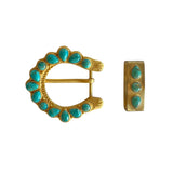 Brass Turquoise Belt Buckle - Sample 1