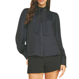 Button Down Shirt With Tie Neck