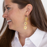 Falling Star Statement Earrings - Labradorite