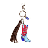 Patriotic Cowgirl Boot Keychain Bag Charm