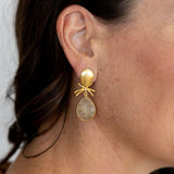 Golden Glow Statement Earrings - Natural Rutile