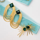 Winter Garland Stud Earrings - Emerald Agate