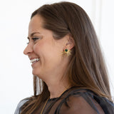 Gilded Evergreen Stud Earrings - Emerald