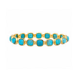 Turquoise Square Chain Gold Bracelet - Sample
