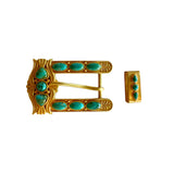 Plated and Brass Turquoise Belt Buckle - Sample