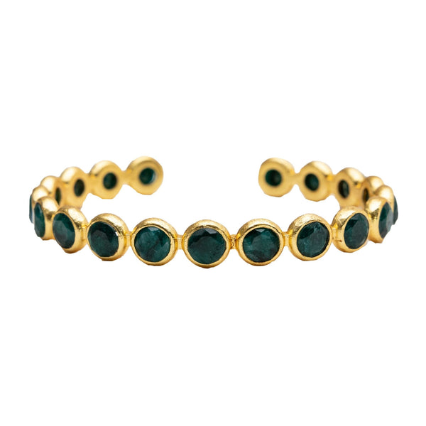 Starlit Stone Cuff - Emerald Agate