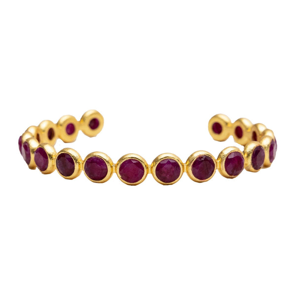 Starlit Stone Cuff - Ruby Agate