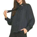 Button Down Shirt With Tie Neck