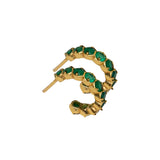 Gilded Forest Hoop Earrings - Green Onyx
