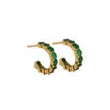 Gilded Forest Hoop Earrings - Green Onyx