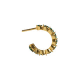Gilded Forest Hoop Earrings - Green Onyx