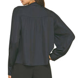 Button Down Shirt With Tie Neck