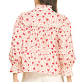 Hearts Pattern Blouse Top