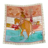 Western Corral and Floral Horse Rider Silk Scarf