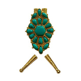Gold Plated Over Brass Turquoise Bolo Tie Necklace - Sample