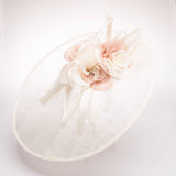 Large Sinamay Saucer with Two-Tone Flower Fascinator