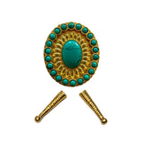 Gold Plated Over Brass Turquoise Bolo Tie Necklace - Sample 3