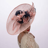Large Sinamay Saucer with Two-Tone Flower Fascinator