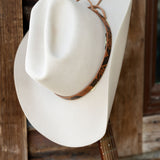 Python Print Leather Hat Band - Light Brown