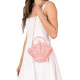Shelly Rattan Bag - Pink