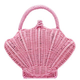 Shelly Rattan Bag - Pink