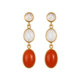 Moonstone and Carnelian Drop Earring