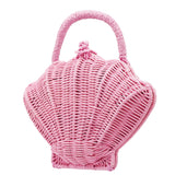 Shelly Rattan Bag - Pink