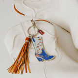 Americana Cowgirl Boot Keychain Bag Charm