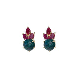 Emerald Agate and Ruby Agate Earrings  - Sample