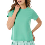 Active Mesh Walnut Short Sleeve Top