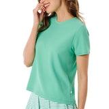 Active Mesh Walnut Short Sleeve Top