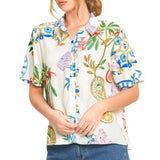 Amalfi Garden Button-Down Blouse