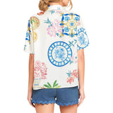 Amalfi Garden Button-Down Blouse