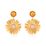 Anemone's Charm Drop Earrings - Pearl