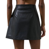 Anisa Leather Calera Mini Skirt - Black